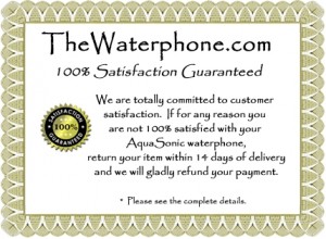 AquaSonic waterphone guarantee certificate